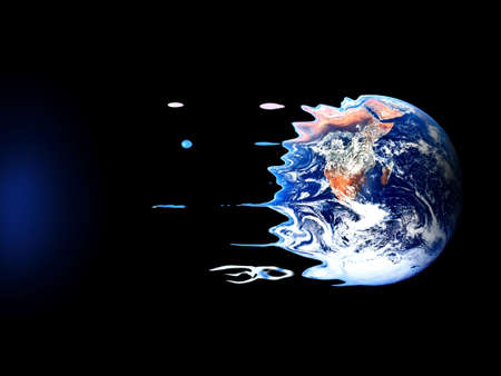 Violent death of earth by black holeの写真素材