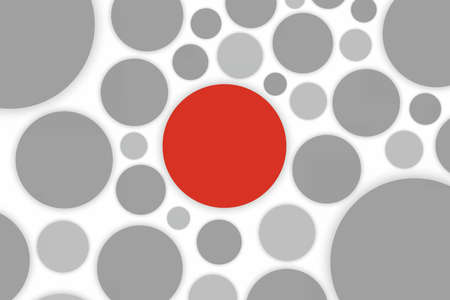 The background is abstract with circles and a red circle in the center.のイラスト素材