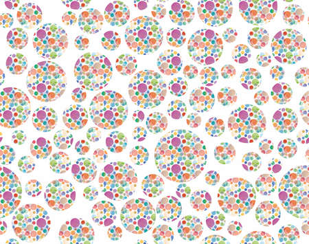 Abstract background multicolored balls of different sizes on a white background. Seamless backgroundの写真素材