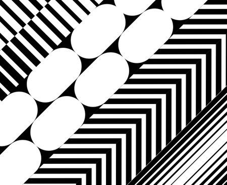 Abstract background in black and white. Geometric shapes, shapes: oval, straight lines. Monochrome. Vector.のイラスト素材