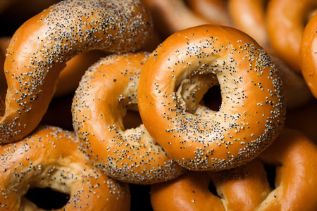 picture of tasty bagels, baked food item, fast food for breakfastの写真素材