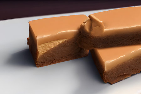 caramel shortbread, sweet and sugary food, high calorie dessert