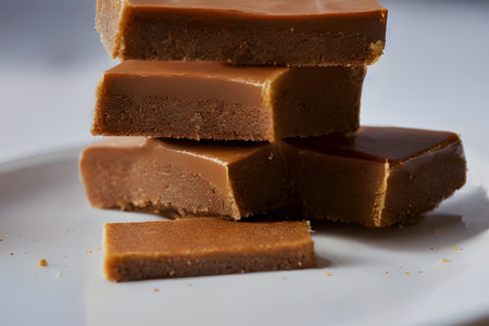 caramel shortbread, sweet and sugary food, high calorie dessert