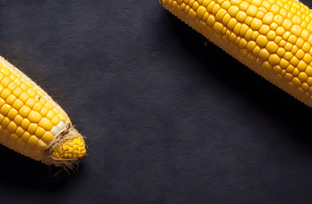 corn on the cob, natural food ingredient, fresh farm harvestの写真素材
