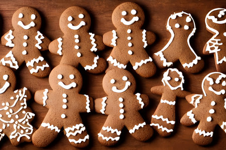 gingerbread cookies, traditional english food, gingerbread menの写真素材