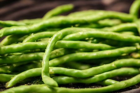 green beans, healthy vegetable food, freshly harvested, farm produceの写真素材