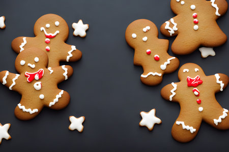 gingerbread cookies, traditional english food, gingerbread menの写真素材