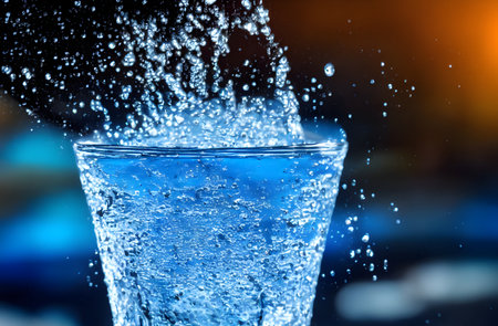 photo of a glass of water, fresh and cold drink, refreshing