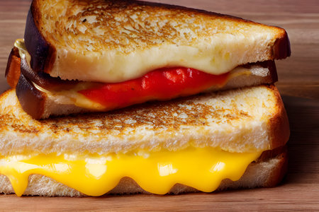 grilled cheese, yummy and fatty breakfast food item