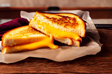grilled cheese, yummy and fatty breakfast food item