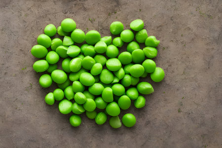 green peas, fresh food ingredient, healthy vegetable food itemの写真素材