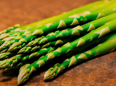 Realistic illustration of a bunch of asparagus, using generative aiの素材