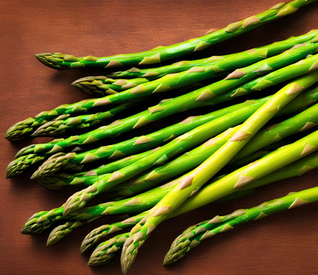 Realistic illustration of a bunch of asparagus, using generative aiの素材