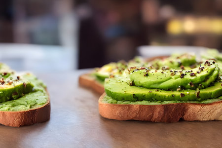 Illustration of the avocado toast, generative aiの素材