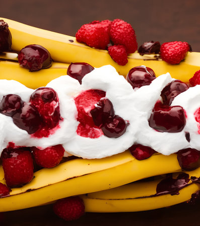 Illustration of banana split, using generative aiの素材