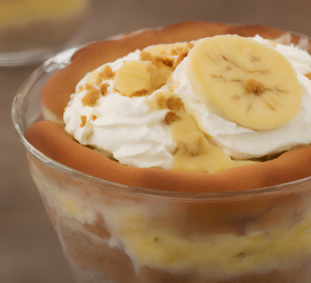 Illustration of banana pudding, using generative aiの素材