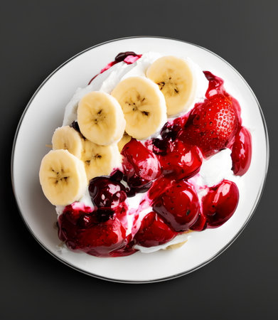 Illustration of banana split, using generative aiの素材