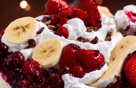 Illustration of banana split, using generative aiの素材