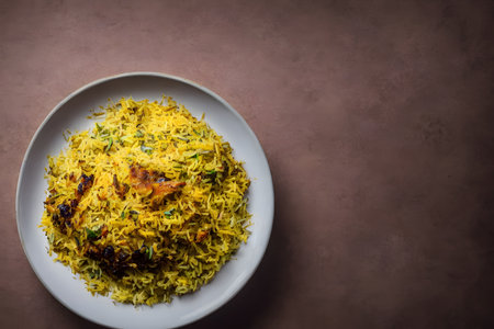 Illustration of Biryani Indian food, using generative aiの素材