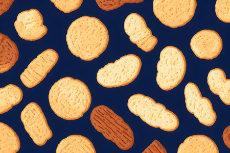 Illustration of biscuits in the flat style, using generative aiの素材