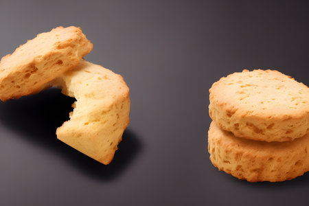 3d rendering illustration of biscuits, using generative aiの素材