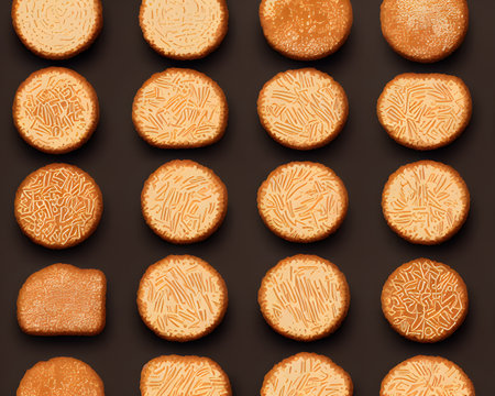 Illustration of biscuits in the minimalist style, using generative aiの素材