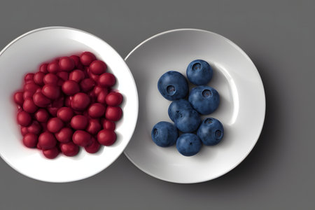3d rendering illustration of blueberries, using generative aiの素材