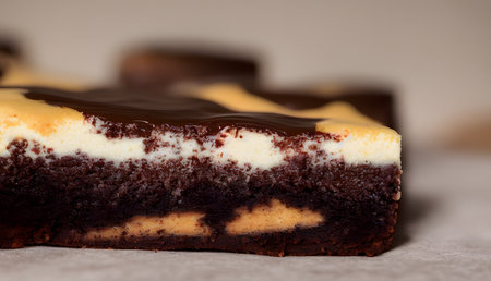 Illustration of cheesecake brownies, using generative aiの素材
