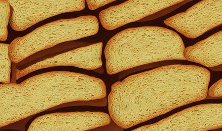 Illustration of bread in the retro style, using generative aiの素材