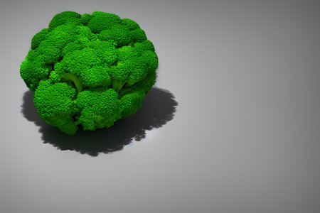 3d rendering illustration of raw green broccoli, using generative aiの素材