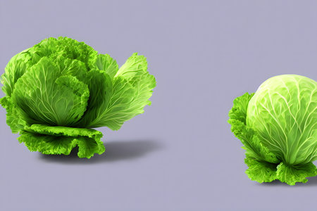 3d rendering illustration of cabbage, using generative aiの素材