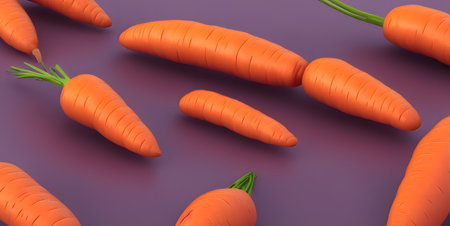 3d rendering illustration of carrots, using generative aiの素材