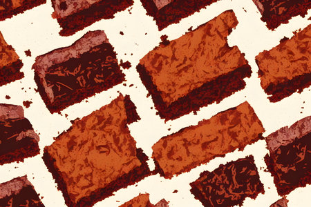 Illustration of brownies in the retro style, using generative aiの素材
