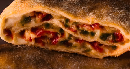 Illustration of calzone, using generative aiの素材
