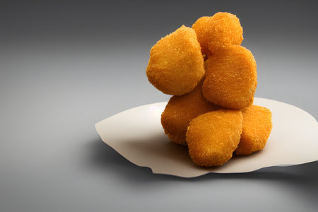 3d illustration rendering of chicken nuggets, using generative aiの素材
