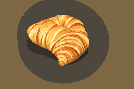Illustration of croissant in the contemporary style, using generative aiの素材