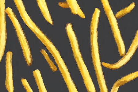 Illustration of french fries in the minimalist style, using generative aiの素材