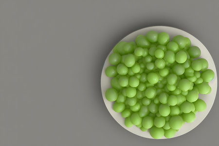 3d rendering illustration of green grapes, using generative aiの素材