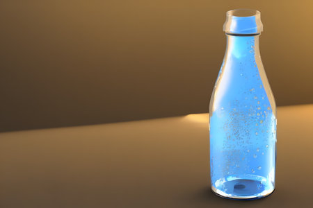3d rendering illustration of glass water bottle, using generative aiの素材