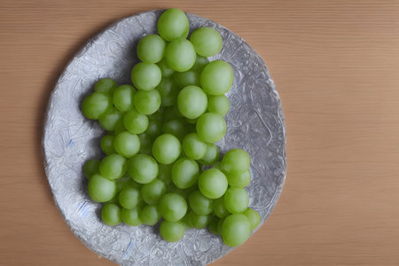3d rendering illustration of green grapes, using generative aiの素材
