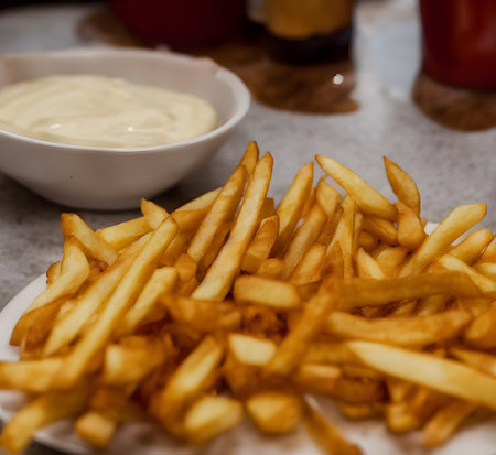 Illustration of french fries, using generative aiの素材