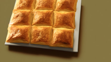 3d rendering illustration of puff pastry, using generative aiの素材