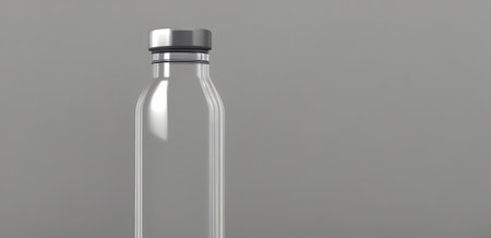 3d rendering illustration of glass water bottle, using generative aiの素材