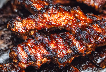 Illustration of grilled ribs, using generative aiの素材