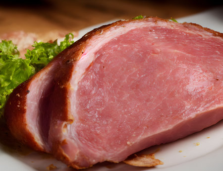 Illustration of red ham, processed meat food item, using generative aiの素材