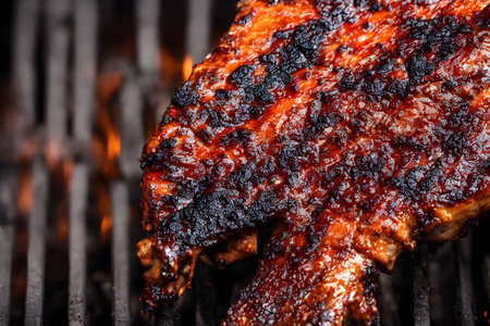 Illustration of grilled ribs, using generative aiの素材