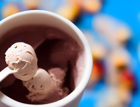 Illustration of ice cream in a cup, using generative aiの素材