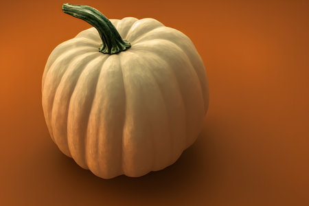 3d rendering illustration of raw orange pumpkin, using Generative AI.の素材