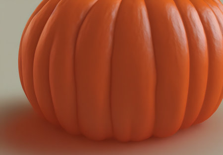 3d rendering illustration of raw orange pumpkin, using Generative AI.の素材