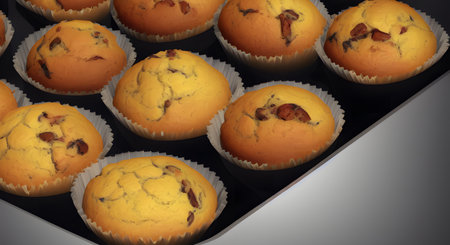 3d rendering illustration of muffins, using generative aiの素材